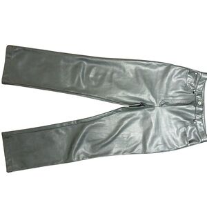 7 For All Mankind Metallic Gray Straight Leg Pants